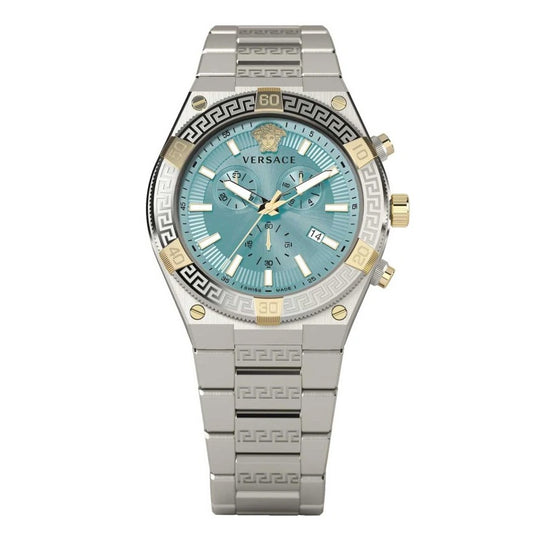 Versace Men's Watch Greca Sporty Chronograph 46mm Blue Turquoise VESO01223