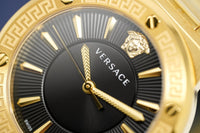 Versace Ladies Watch Greca Logo Gold Black VEVH00820 - WatchPilot