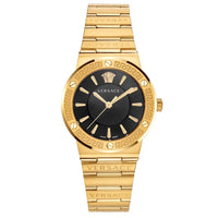 Versace Ladies Watch Greca Logo Gold Black VEVH00820 - WatchPilot