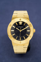 Versace Ladies Watch Greca Logo Gold Black VEVH00820 - WatchPilot