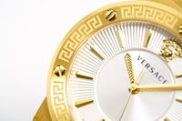 Versace Ladies Watch Greca Logo Gold Red Leather VEVH00420 - WatchPilot