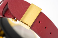 Versace Ladies Watch Greca Logo Gold Red Leather VEVH00420 - WatchPilot