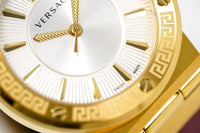 Versace Ladies Watch Greca Logo Gold Red Leather VEVH00420 - WatchPilot