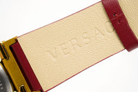 Versace Ladies Watch Greca Logo Gold Red Leather VEVH00420 - WatchPilot