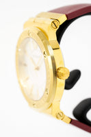 Versace Ladies Watch Greca Logo Gold Red Leather VEVH00420 - WatchPilot