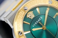 Versace Ladies Watch Greca Logo Two-Tone Green VEVH00720 - WatchPilot