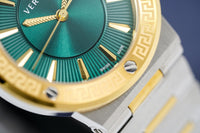 Versace Ladies Watch Greca Logo Two-Tone Green VEVH00720 - WatchPilot