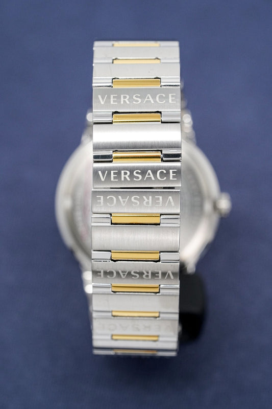 Versace Ladies Watch Greca Logo Two-Tone Green VEVH00720 - WatchPilot