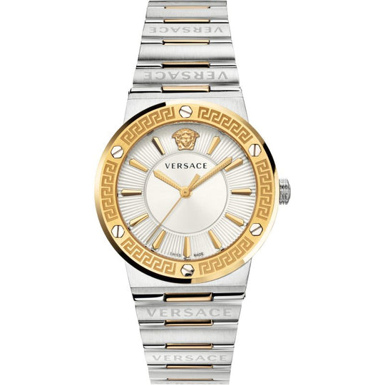 Versace Ladies Watch Greca Logo Two-Tone Silver VEVH00620