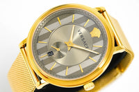 Versace Men's V-Circle Yellow Gold VBQ070017 - WatchPilot