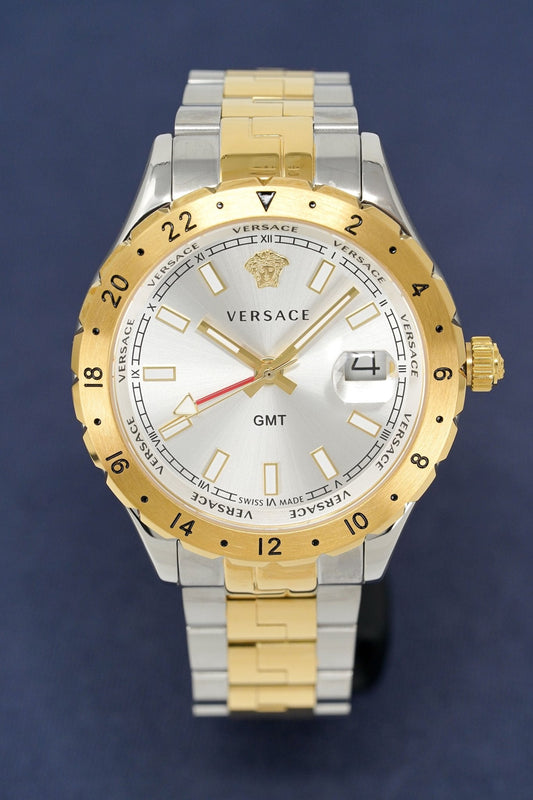 Versace Men's Watch Hellenyium GMT Two-Tone Silver V11030015 - WatchPilot