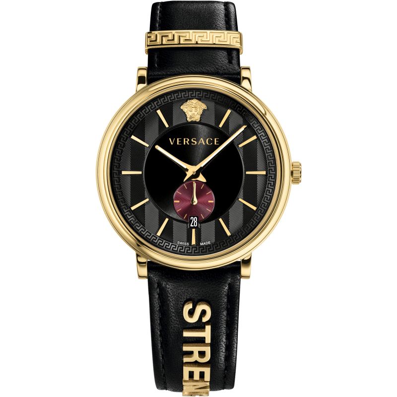 Versace Men's Watch V-Circle Gold Black VBQ050017 - WatchPilot