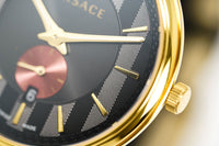 Versace Men's Watch V-Circle Gold Black VBQ050017 - WatchPilot