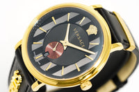 Versace Men's Watch V-Circle Gold Black VBQ050017 - WatchPilot