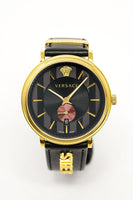 Versace Men's Watch V-Circle Gold Black VBQ050017 - WatchPilot