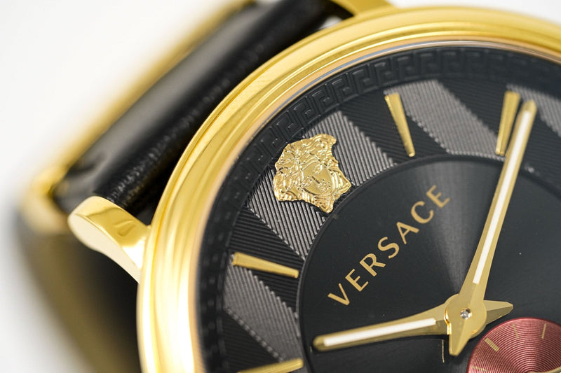 Versace Men's Watch V-Circle Gold Black VBQ050017 - WatchPilot