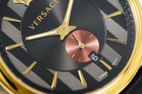 Versace Men's Watch V-Circle Gold Black VBQ050017 - WatchPilot