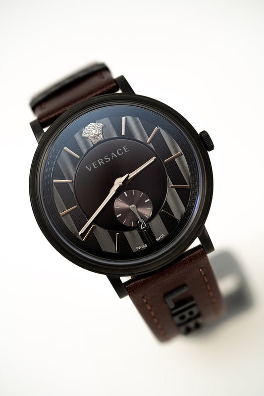 Versace V-Circle Small Seconds IP Black - WatchPilot