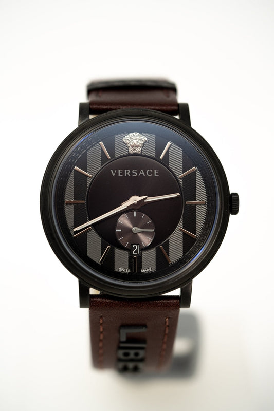Versace V-Circle Small Seconds IP Black - WatchPilot