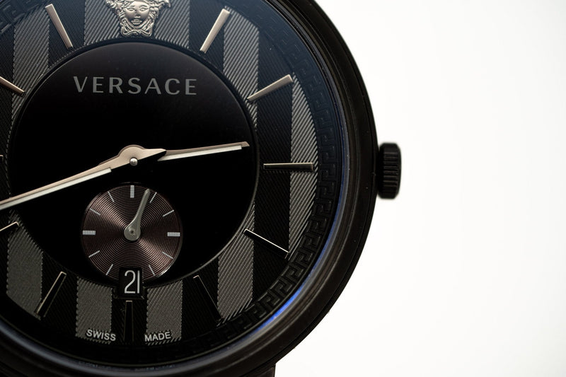 Versace V-Circle Small Seconds IP Black - WatchPilot