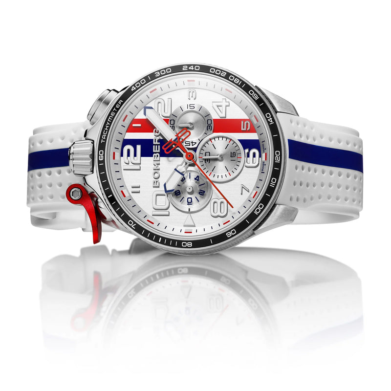 Watches - Bomberg Le Mans Men's White Watch BS45CHSP.059-4.10