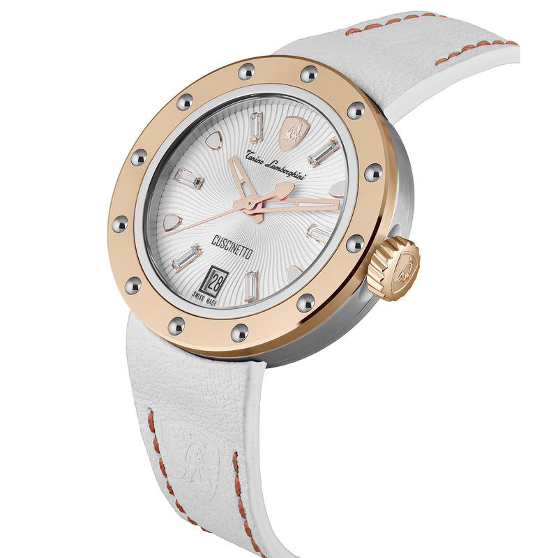Tonino Lamborghini TLF-A05-5 Cuscinetto Ladies White Watch