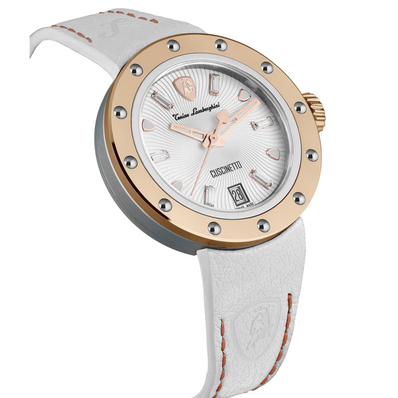 Tonino Lamborghini TLF-A05-5 Cuscinetto Ladies White Watch