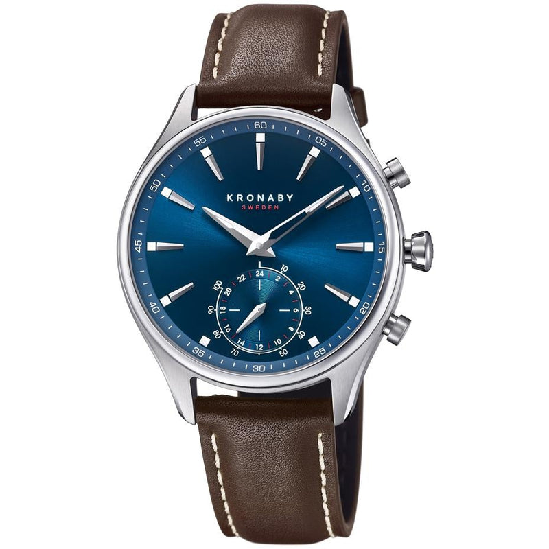 Analogue Smart Watch - Kronaby S3120/1 Men's Brown Sekel Hybrid Smartwatch