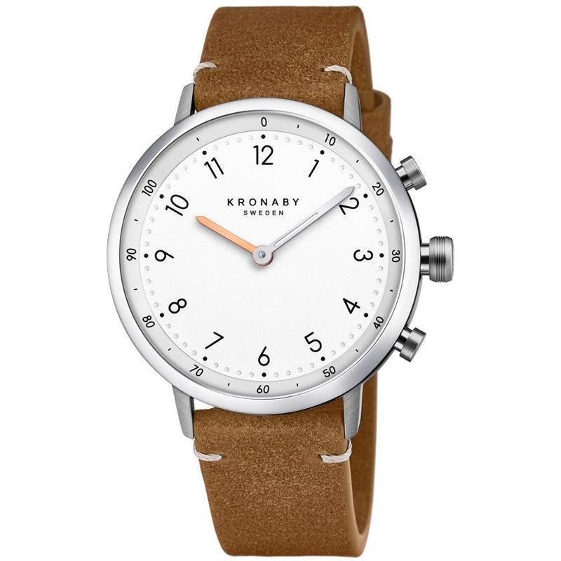 Analogue Smart Watch - Kronaby S3128/1 Men's Brown Nord Hybrid Smartwatch