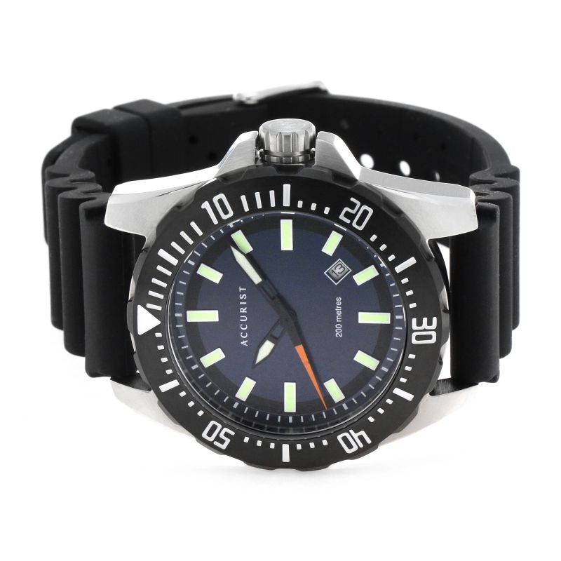 Analogue Watch - Accurist 7307 Men's Black Divers Style Watch