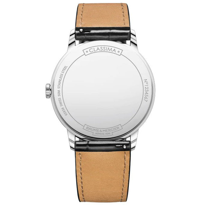 Analogue Watch - Baume Mercier Men's Black Classima Watch BM0A10416