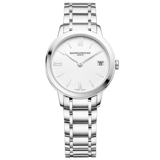 Analogue Watch - Baume Mercier Men's White Classima Watch BM0A10335