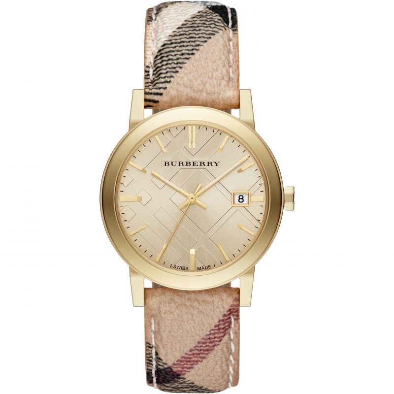 バーバリーの腕時計「The City」シリーズの「BU9026」 Burberry BU9026 Ladies The City Haymarket Check Yellow