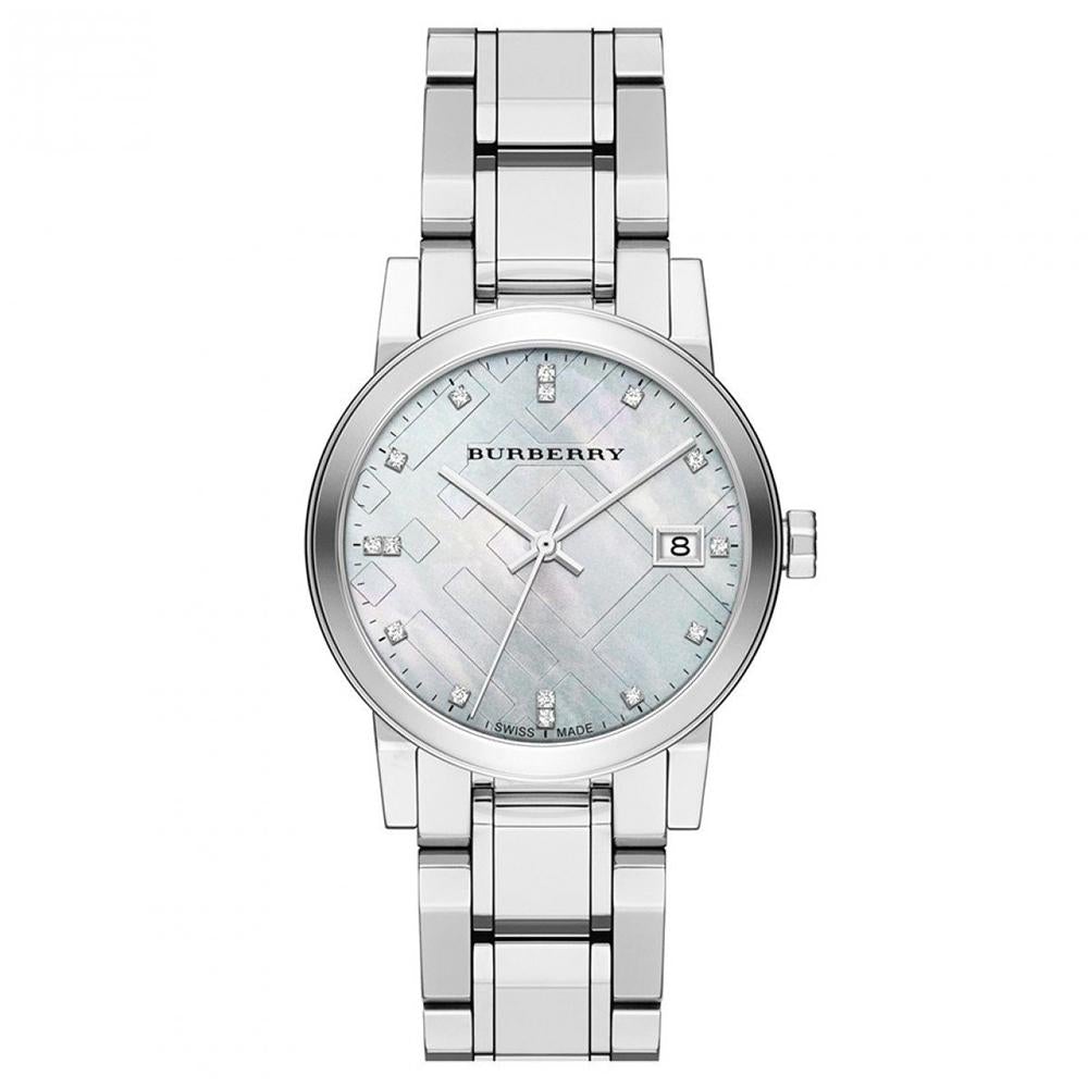 BURBERRY Women’s Watch Silver Diamond Burberry The City Diamonds Silver Dial Silver Steel Strap  main image 3