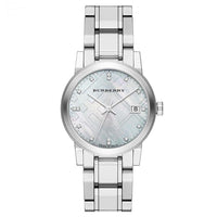Analogue Watch - Burberry BU9125 Ladies Silver Diamond Watch