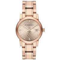 Analogue Watch - Burberry BU9126 Ladies Diamond Check Stamped Rose Gold PVD Watch