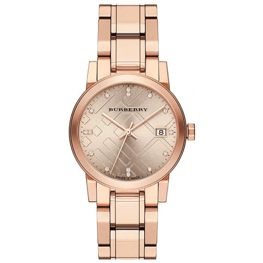 Burberry BU9126 Ladies Diamond Rose Gold 34mm Watch