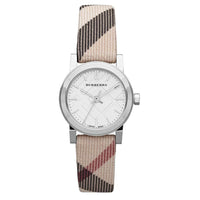 Analogue Watch - Burberry BU9212 Ladies Silver Dial Nova Check Rose Gold Watch