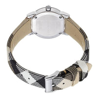 Analogue Watch - Burberry BU9212 Ladies Silver Dial Nova Check Rose Gold Watch