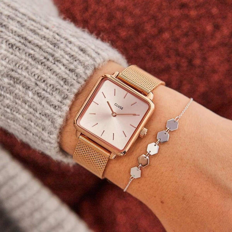 Analogue Watch - Cluse Rose Gold La Tétragone Watch CW0101207009