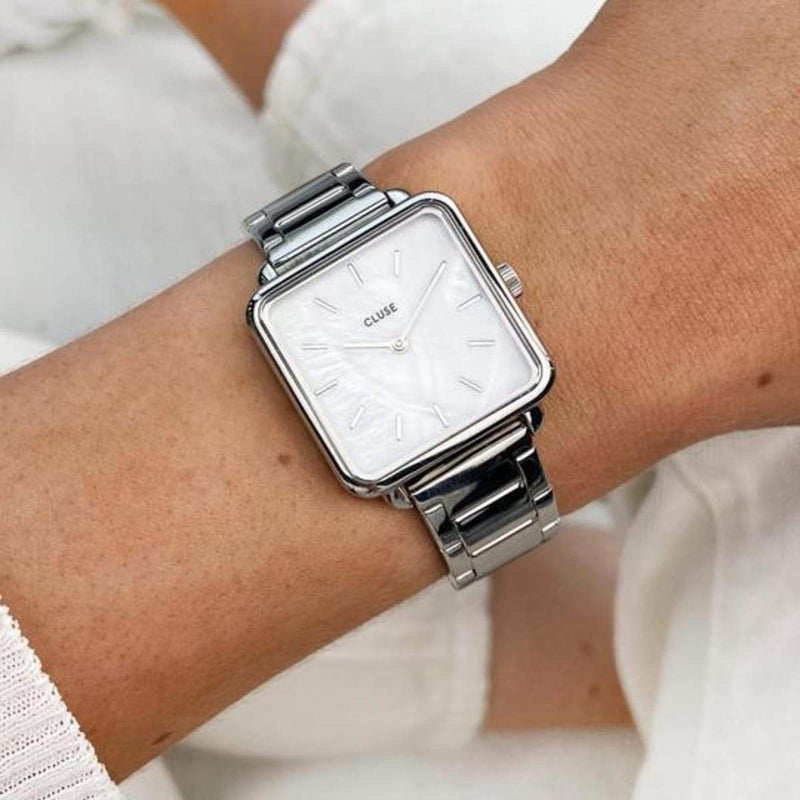 Analogue Watch - Cluse White Pearl La Tétragone Watch CL60025S