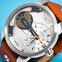 Analogue Watch - Diesel DZ7309 Men's Mini Daddy Silver Brown Watch