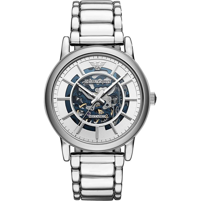 Analogue Watch - Emporio Armani AR60006 Men's Meccanico Silver Watch
