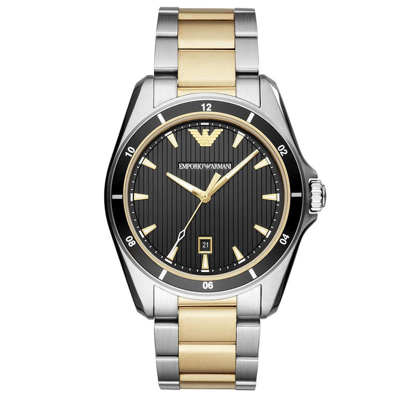Analogue Watch - Emporio Armani AR80017 Men's Two Tone Gold Watch