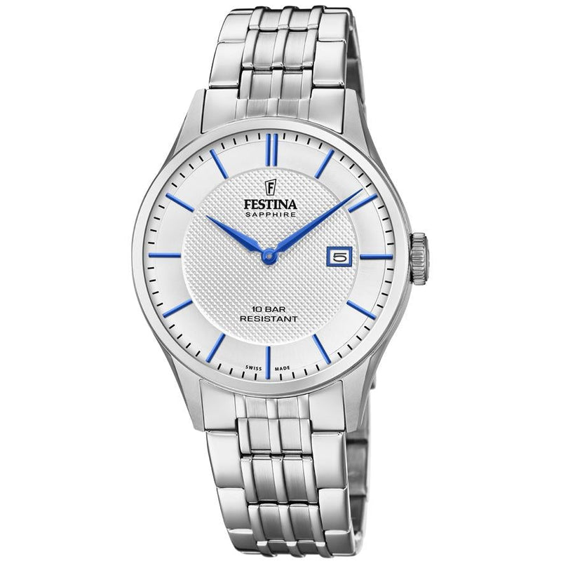Analogue Watch - Festina F20005/2 Men's White Swiss Made Watch