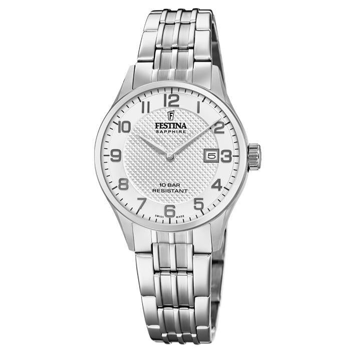 Analogue Watch - Festina F20006/1 Ladies Silver Swiss Made Watch