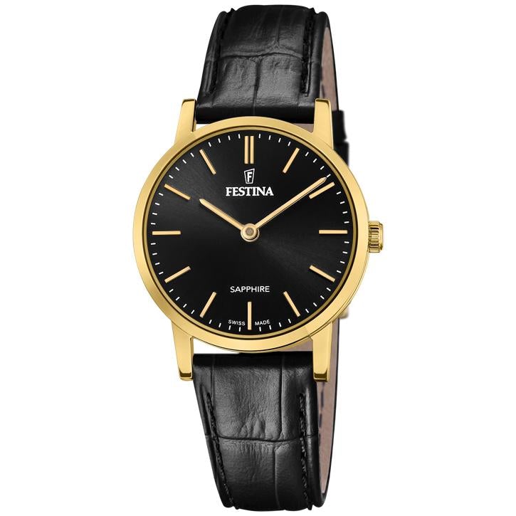Analogue Watch - Festina F20017/3 Ladies Black Swiss Made Watch