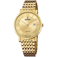 Analogue Watch - Festina F20020/2 Men's Gold Swiss Made Watch