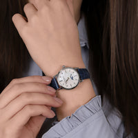 Analogue Watch - Frederique Constant Ladies Fc Slimline Moonphase DC Blue Watch FC-206MPWD1S6