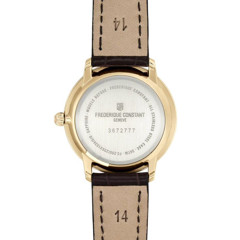 Analogue Watch - Frederique Constant Ladies Fc Slimline Small Seconds Brown Watch FC-235M1S5